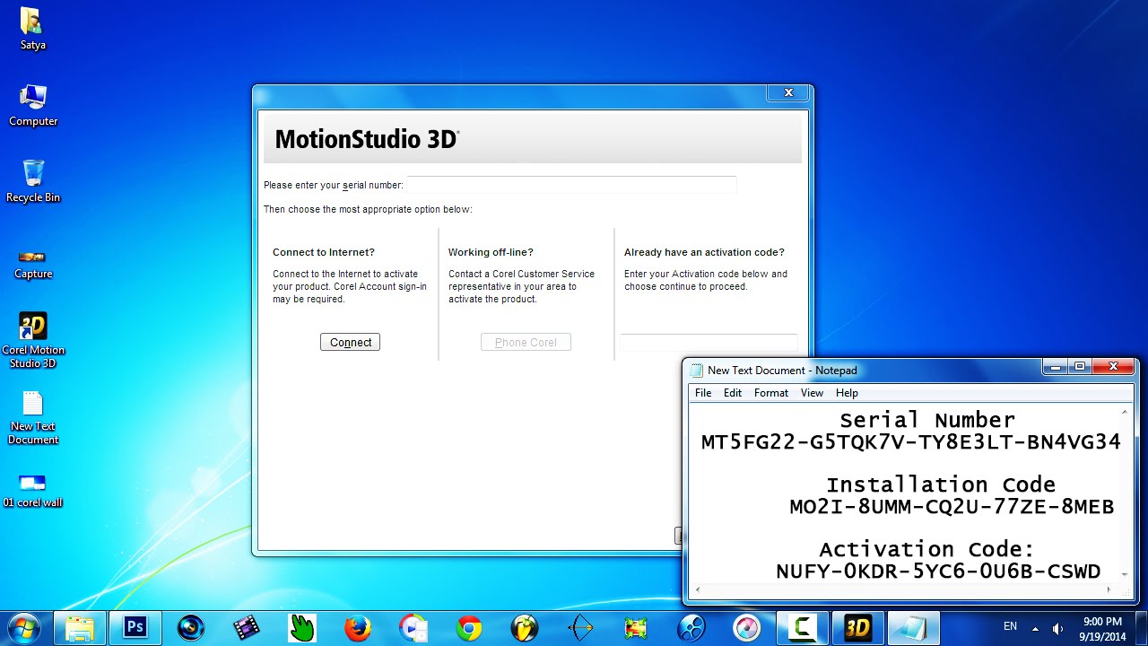 Activation code for motion studio 3d printer